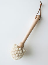 Load image into Gallery viewer, Light Wood Round Scrub Brush