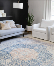 Load image into Gallery viewer, LAYLA Rug | Blue / Tangerine